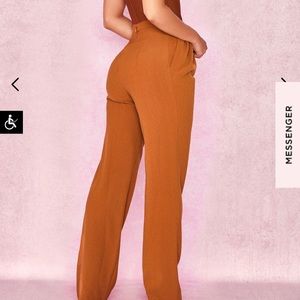 TAN DRAPE FRONT TROUSERS